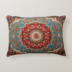 Coussins Décoratifs Motif persan rétro oriental rouge crème bleu