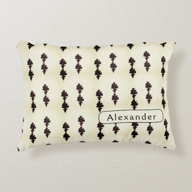 Coussins Décoratifs Motif personnalisé en feuilles de chêne blanc (Devant)