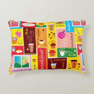 Coussins Décoratifs Motif Petit Déjeuner Fantaisiste