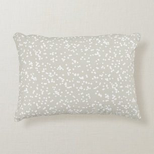 Coussins Décoratifs Motif Points Fantaisie - Blanc sur Beige/Grège