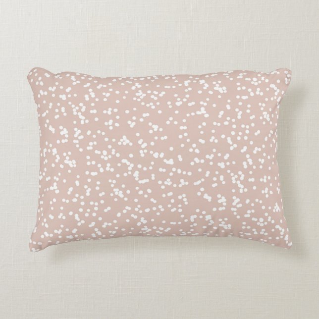 Coussins Décoratifs Motif Points Fantaisie - Blanc sur Terracotta Doux (Devant)