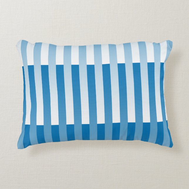 Coussins Décoratifs Motif rayé bleu blanc (Devant)
