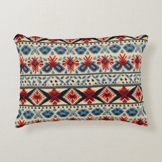 Coussins Décoratifs Motif rayé de broderie folklorique traditionnelle