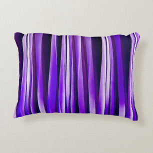 Coussins Décoratifs Motif rayé violet royal, lilas et argent