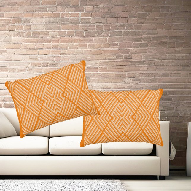 Coussins Décoratifs Motif rayée moderne dans les tons orange (Créateur téléchargé)