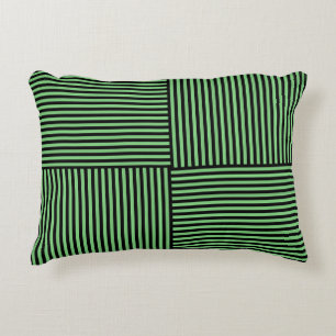 Coussins Décoratifs Motif rayures vertes noires