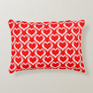 Coussins Décoratifs Motif Red White Hearts