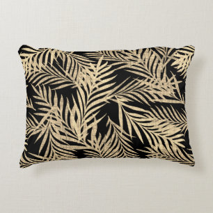 Coussins Décoratifs Motif rétro tropical de feuille de palmier.