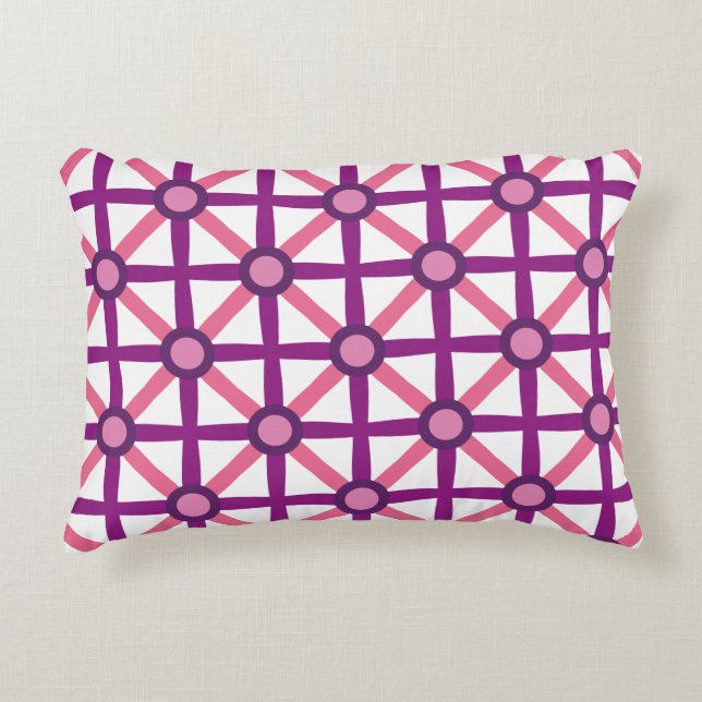 Coussins Décoratifs Motif rose et violet funky (Devant)