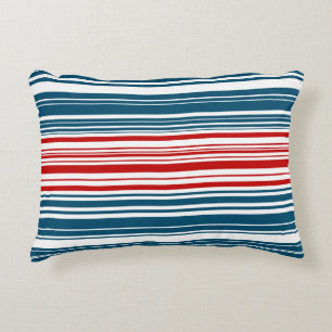 Coussins Décoratifs Motif rouge blanc rayé