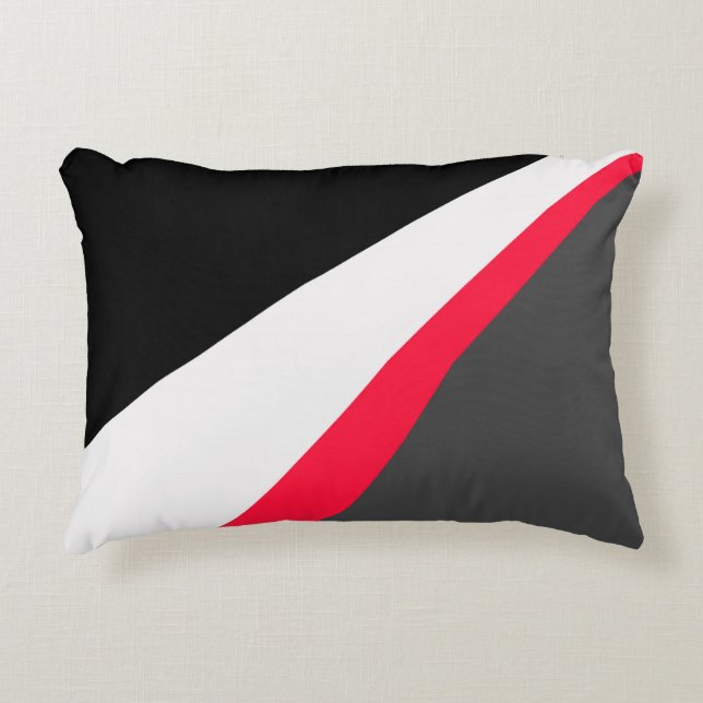 Coussins Décoratifs Motif rouge noir blanc gris (Devant)
