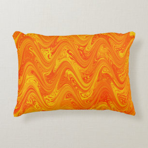 Coussins Décoratifs Motif rouge orange marbling