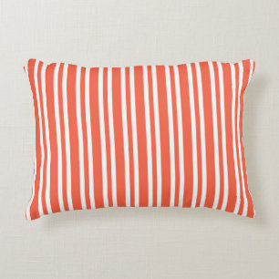 Coussins Décoratifs Motif sans couture à rayures blanches corail