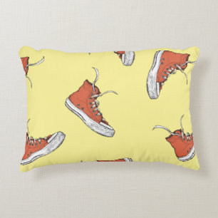 Coussins Décoratifs Motif sans couture avec baskets rouges vintages, m