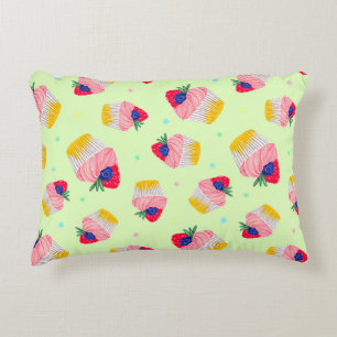 Coussins Décoratifs Motif sans couture avec cupcake aux fraises