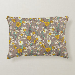 Coussins Décoratifs Motif sans couture avec de beaux iris et narcisses