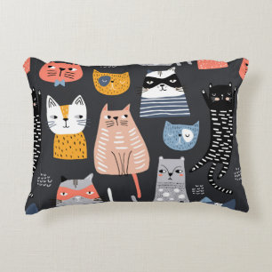 Coussins Décoratifs Motif sans couture avec des chatons mignons dans u
