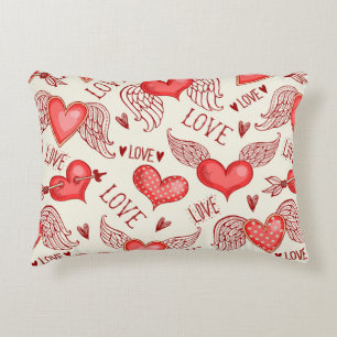 Coussins Décoratifs Motif sans couture avec les coeurs. Bonne Saint Va