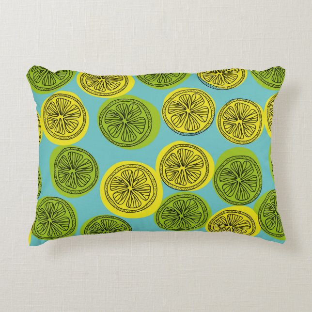 Coussins Décoratifs Motif sans couture avec tranches de citron. illust (Devant)