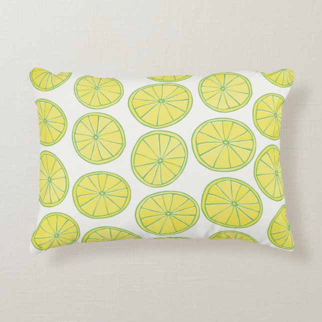 Coussins Décoratifs Motif sans couture avec tranches de citron jaune s (Devant)