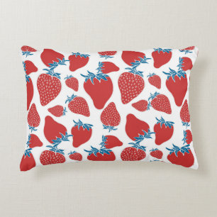 Coussins Décoratifs Motif sans couture de fraise dessinée à la main. a