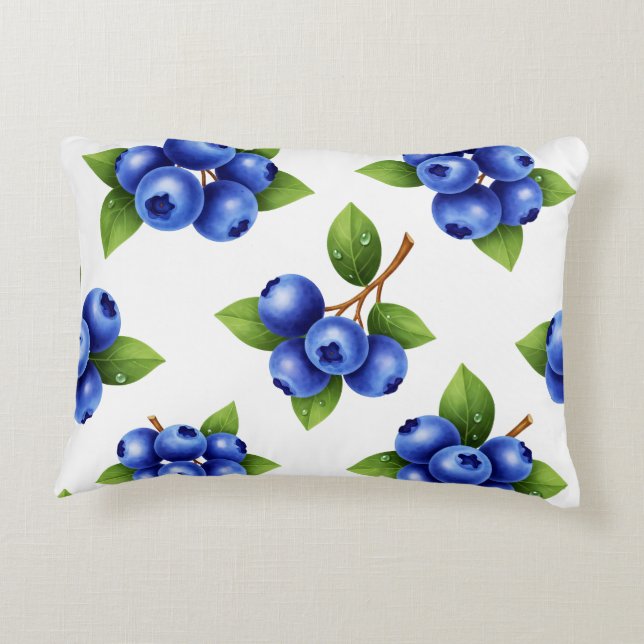 Coussins Décoratifs Motif sans couture de myrtille fraîche (Dos)