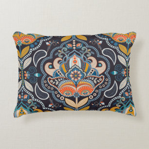 Coussins Décoratifs Motif sans couture de Paisley. Arrière-plan sombre