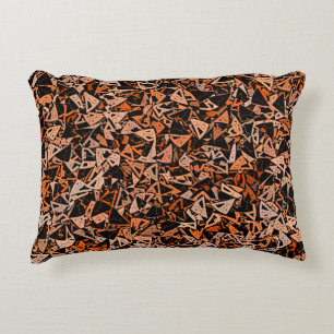 Coussins Décoratifs Motif sans couture de triangle orange marron noir