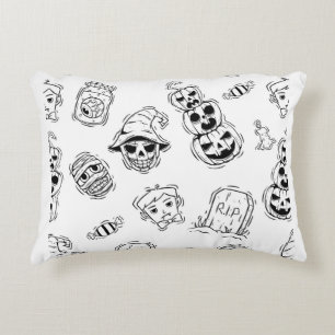 Coussins Décoratifs Motif sans couture des icônes d'halloween avec tir