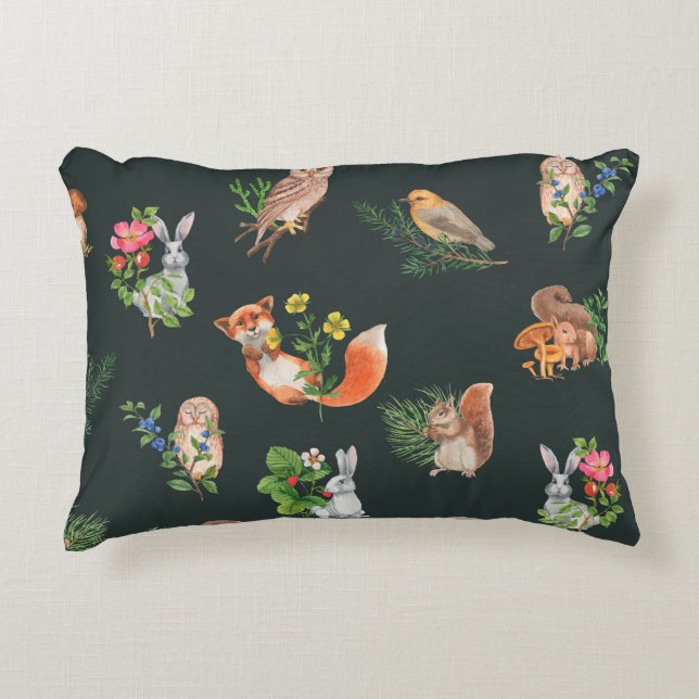 Coussins Décoratifs Motif sans couture dessiné à la main avec aquarell (Devant)