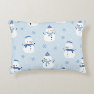 Coussins Décoratifs Motif sans couture Snowman, arrière - plan d'hive