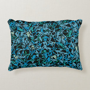 Coussins Décoratifs Motif sans fin de triangle bleu vert noir