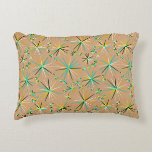 Coussins Décoratifs Motif Spoutnik Du Milieu Du Siècle, Taupe Tan