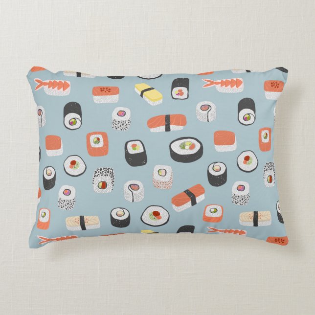 Coussins Décoratifs Motif Sushi bleu (Devant)