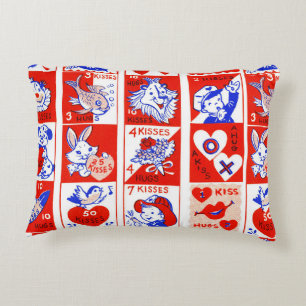 Coussins Décoratifs Motif timbre de la Saint-Valentin vintage des anné