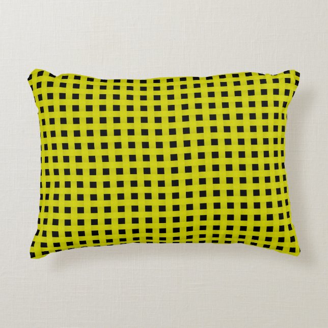 Coussins Décoratifs Motif Tissé Jaune Noir (Devant)