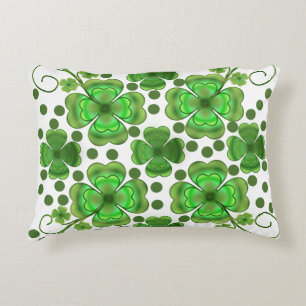 Coussins Décoratifs Motif Tourbillon et Trèfle Vert Métallisé Personna