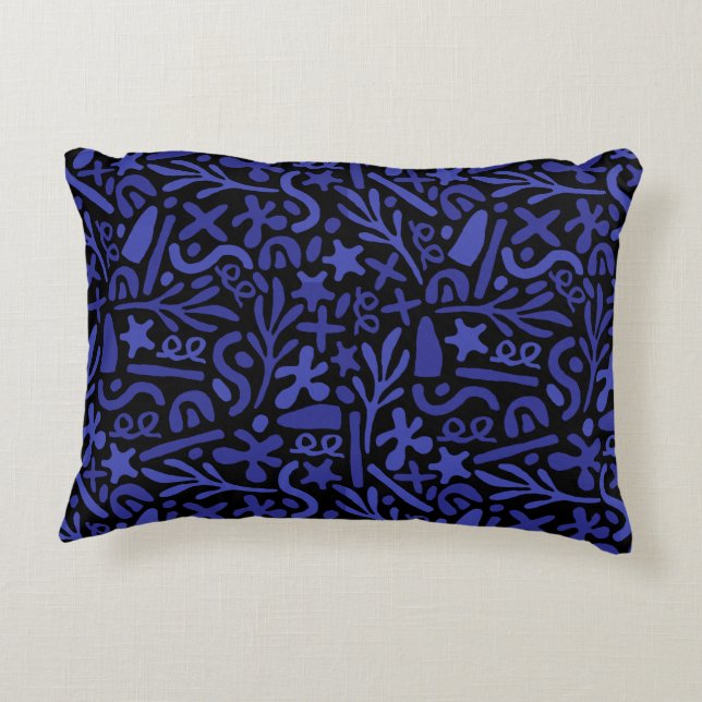 Coussins Décoratifs motif transparent abstrait bleu (Dos)