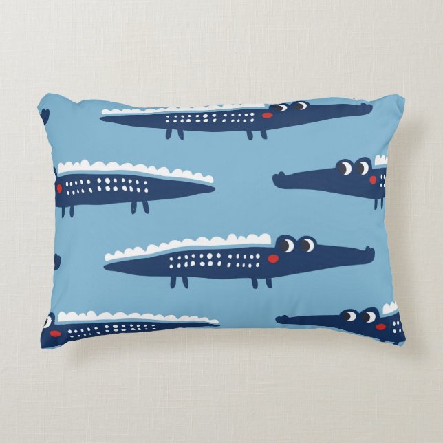 Coussins Décoratifs Motif transparent avec crocodiles (Devant)