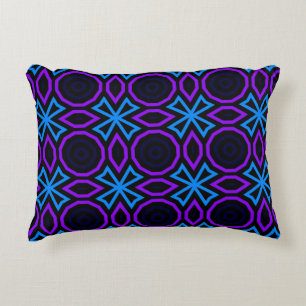 Coussins Décoratifs Motif transparent bleu et noir avec géométrie simp