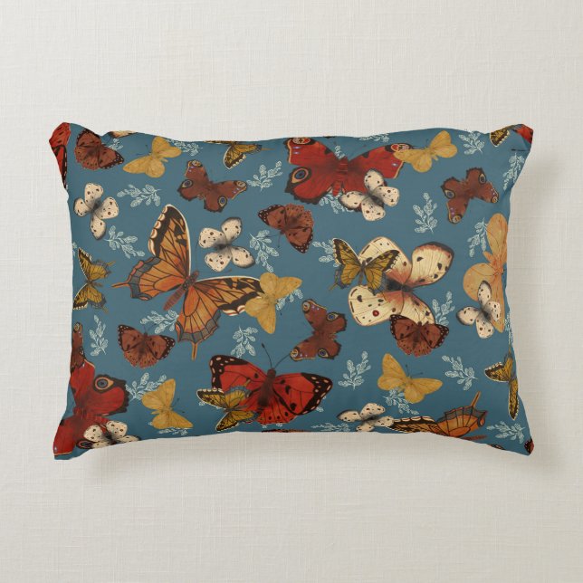 Coussins Décoratifs motif transparent bleu papillon (Devant)