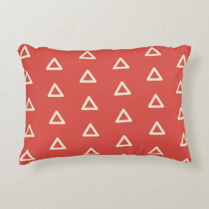 Coussins Décoratifs Motif triangle en rouge orange et crème géométriqu