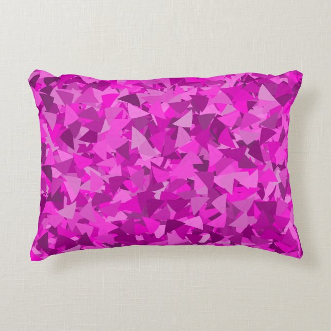 Coussins Décoratifs Motif Triangle Rose Violet (Devant)