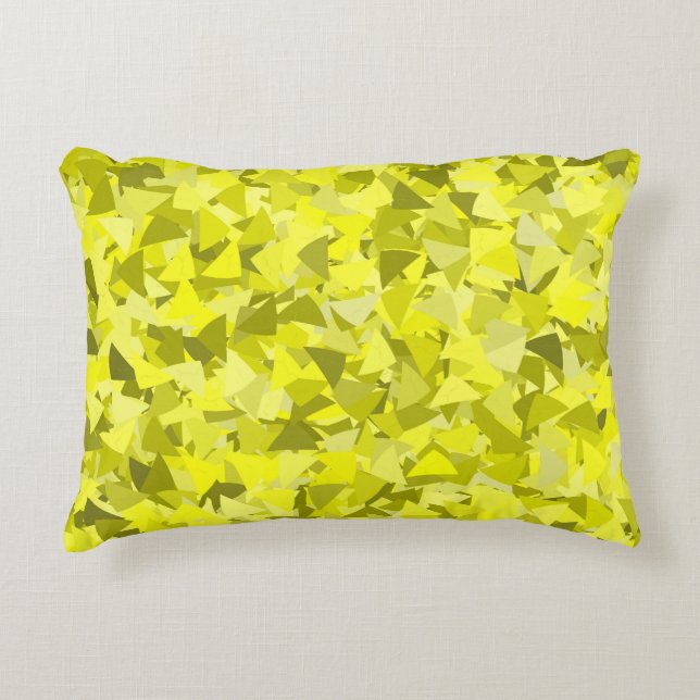 Coussins Décoratifs Motif Triangle Vert Jaune (Devant)