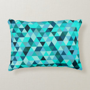 Coussins Décoratifs Motif Triangles Turquoise moderne