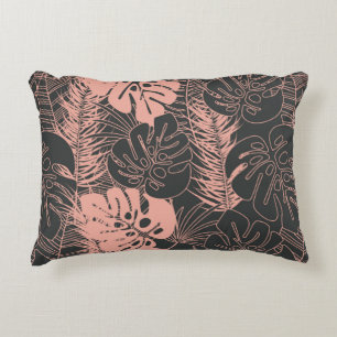 Coussins Décoratifs Motif tropical transparent en été avec monstera pa