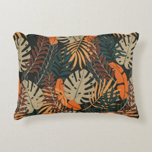 Coussins Décoratifs Motif tropical transparent tendance avec orange vi
