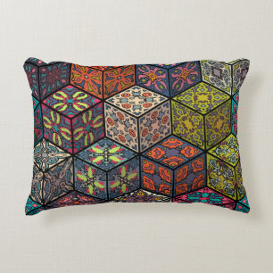 Coussins Décoratifs Motif vintage coloré sans couture avec fleurs et