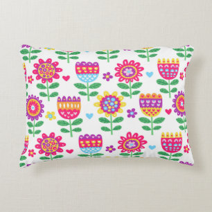 Coussins Décoratifs motif vintage coloré transparent avec fl gai