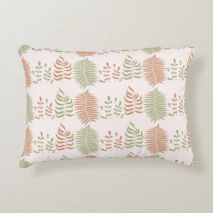 Coussins Décoratifs Motif Vintage de feuille vert rouge rétro